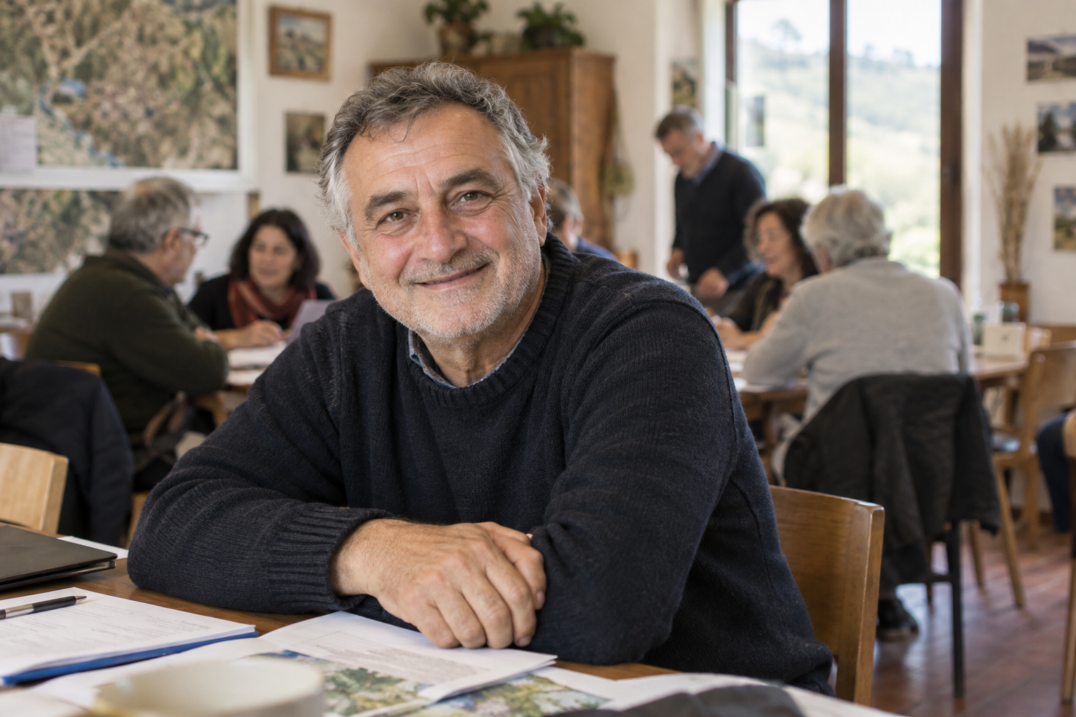 Fotografia dimostrativa di Sergio Marini in maglione